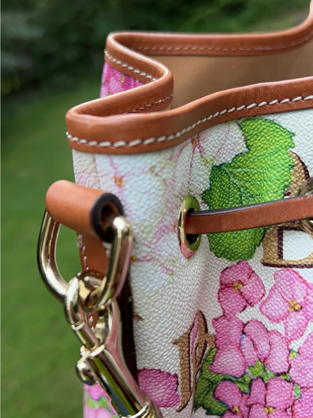 Dooney & Bourke Hydrangea Monogram Drawstring Handbag - Picture 7 of 17